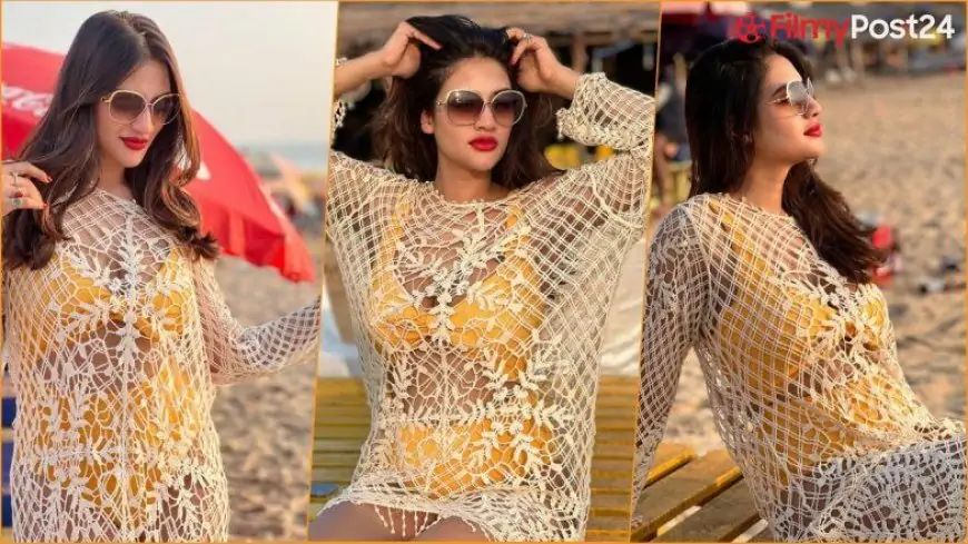 Nusrat Jahan Flaunts Seashore Physique in Yellow Bikini With Crochet Coverup, View Attractive Pics on Instagram