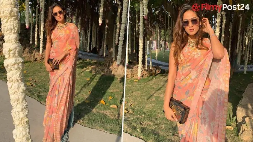 Mira Rajput Appears Elegant in This Gorgeous Chiffon Floral Saree (View Pics)