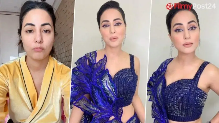 Hina Khan Dons a Gorgeous Blue Saree As She Makes a Transition Video Between Shoots (Watch)