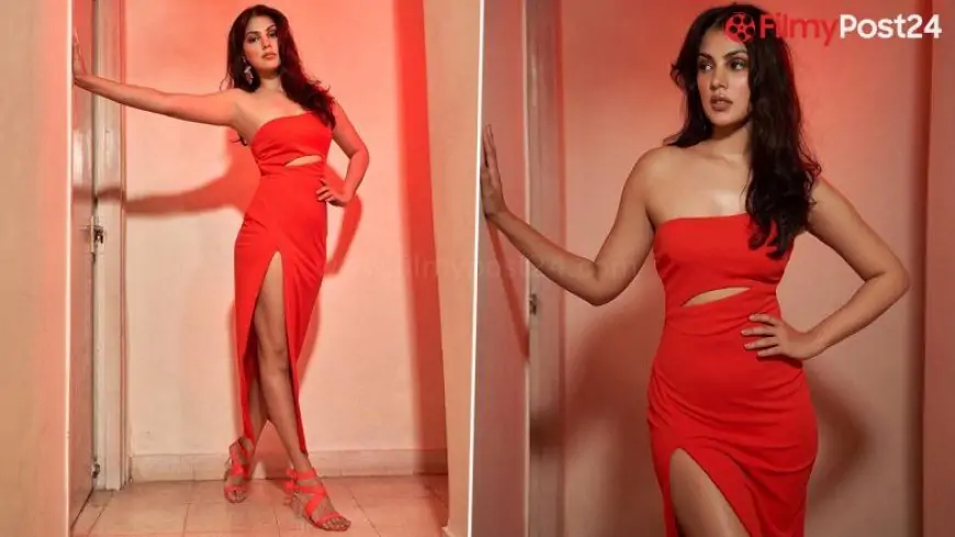 Rhea Chakraborty Poses in a Stunning Orange One-Shoulder Gown With Thigh-High Slit on Her Latest Instagram Post! (View Pics)
