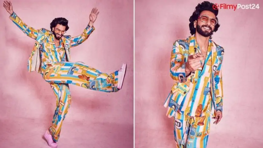 Ranveer Singh Donns a Quirky Suit, Pairs It Pinks Shoes and Yellow Tinted Sunnies (View Pics)
