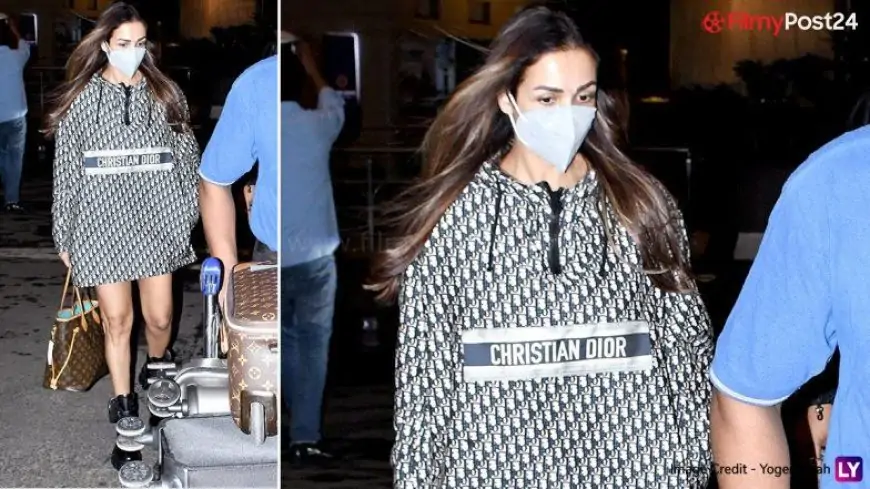 Malaika Arora Serves Eleganza in Christian Dior Outfit Alongside With Louis Vuitton Bag on the Airport (View Pics)