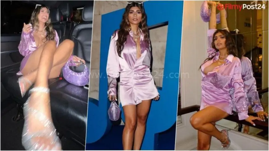 OnlyFans Star Mia Khalifa Shows Off Cleavage and Thunder Thighs in Unbuttoned Satin Shirt Dress, Enjoys Night Out in London (View Pics)