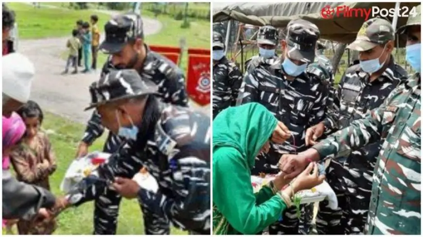 Raksha Bandhan 2021: Native Women And Girls Tie Rakhis to CRPF Personnel in Srinagar (View Pics)