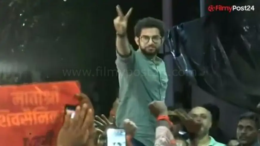 Aaditya Thackeray Reveals Victory Sign After Reaching Matoshree From Varsha (Watch Video)