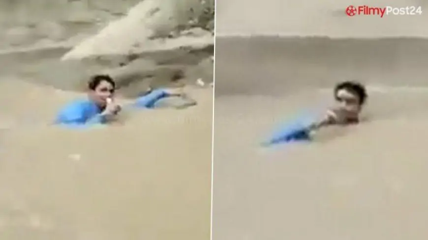 Chand Nawab 2.0! Dramatic Pakistani Journalist Immerses Himself in Neck-Deep Water To Report About Pakistan Floods, Video Goes Viral