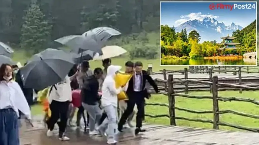 SHOCKING! Lightning Kills Man on Spot While He Was Posing With His Bride-To-Be For Engagement Photoshoot in China (View Photos)
