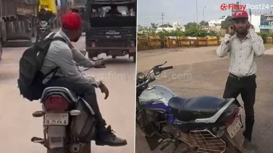 Video: Man Performs Stunt on Bike, Rides Without Helmet in Chhattisgarh; Police Reward Him With Challan