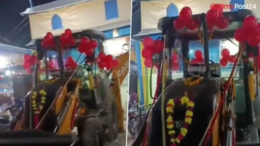 Uttar Pradesh: Man Offers Bulldozer As Wedding ceremony Reward To Son-in-Regulation Named 'Yogi' in Hamirpur (Watch Video)
