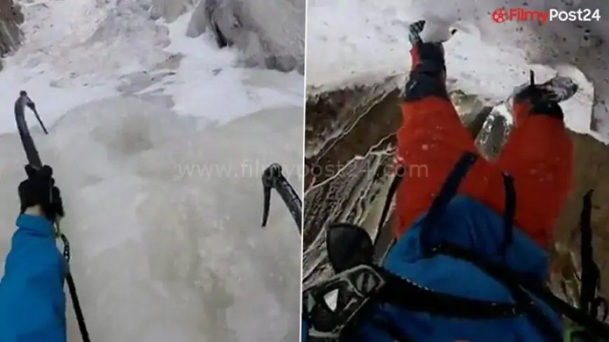 Ice Climber Almost Falls to Dying, Watch Scary Video to Know How He Miraculously Survived
