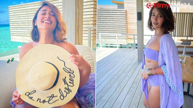 Ileana D’Cruz Says ‘DND’ As The Water Baby Stuns in a Lavender Bikini in Maldives (View Pics)