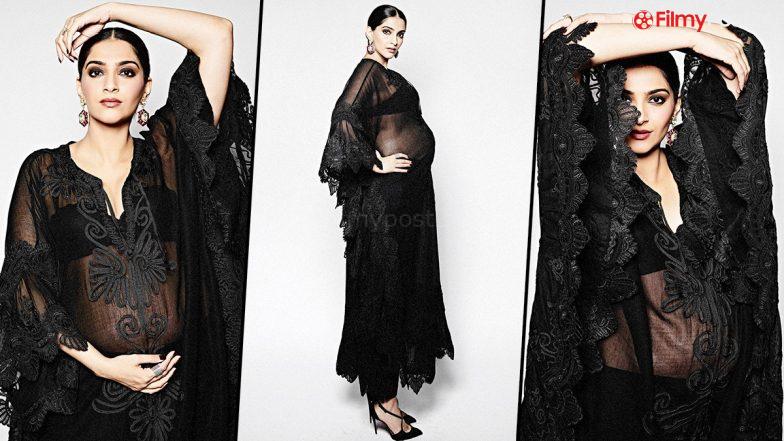 Pregnant Sonam Kapoor Looks Breathtakingly Beautiful and Gorgeous As She Poses in a Jet Black Kaftan Dress! (View Pics)