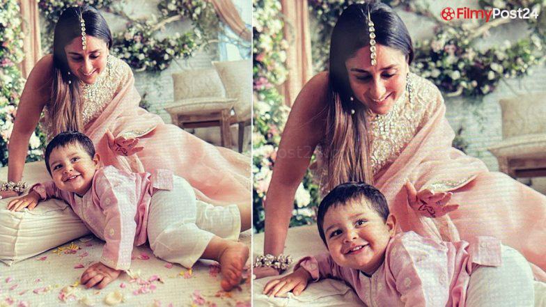 Kareena Kapoor Khan And Her Beta Jeh Twin In Pink At Ranbir Kapoor-Alia Bhatt’s Wedding! (View Pic)
