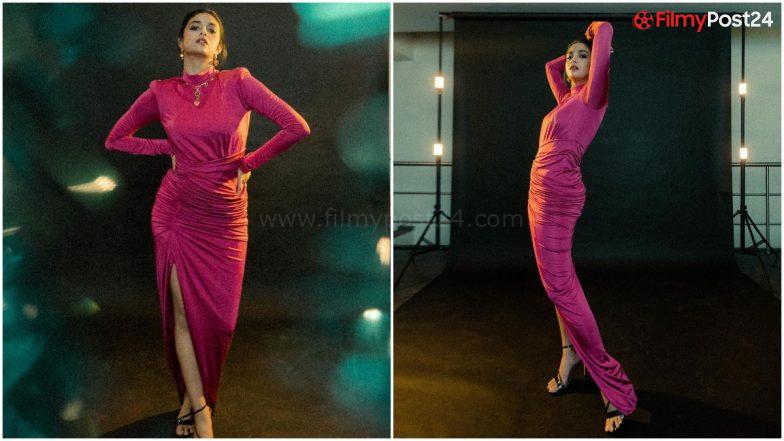 Sarkaru Vaari Paata: Keerthy Suresh Looks ‘Pinkilicious’ in Her New Bodycon Dress for Movie Promotion (View Pics)